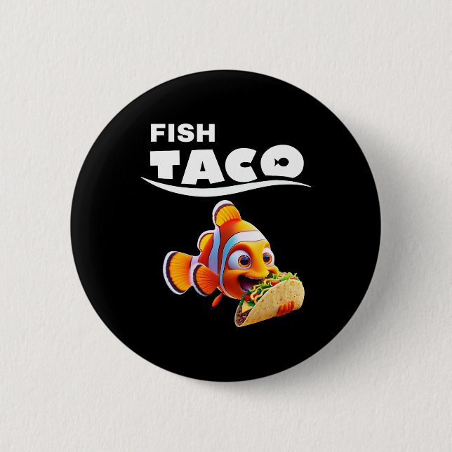Lustiger Fisch-Taco-Anzug! Taco-Liebhaber Cinco De Button (Vorderseite)