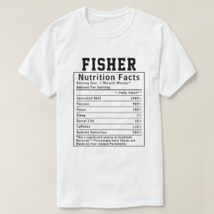 Lustiger Fischer Nährstoff Fakten Fischer Geschenk T-Shirt