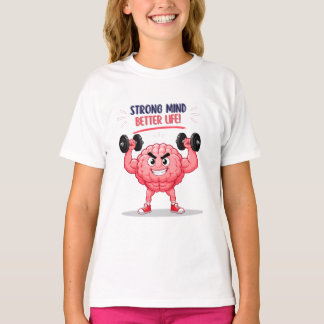Lustiger Fitness-Gehirn-Charakter Zitat über geist T-Shirt