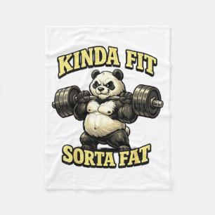 Lustiger Fitness-Panda_ Einigermaßen Fit Ein Bissc Fleecedecke