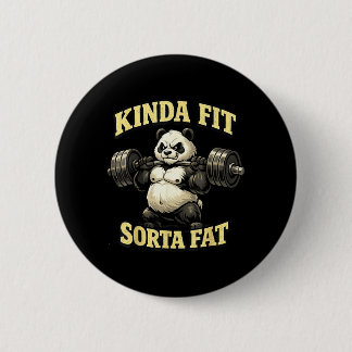 Lustiger Fitness-Panda_ Einigermaßen fit, ziemlich Button