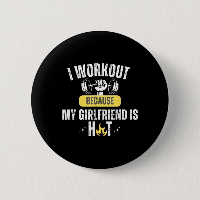 Lustiger Fitnessstudio Ich trainiere, weil meine F Button (Vorderseite)