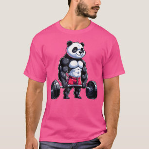 Lustiger Fitnessstudio-Panda Bodybuilder Gewichthe T-Shirt