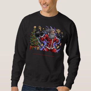 Lustiger Fitnessstudio-Weihnachtsmann stemmt Gewic Sweatshirt