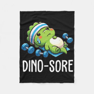Lustiger Fitnessstudio-Workout Dinosaur Gewichte s Fleecedecke