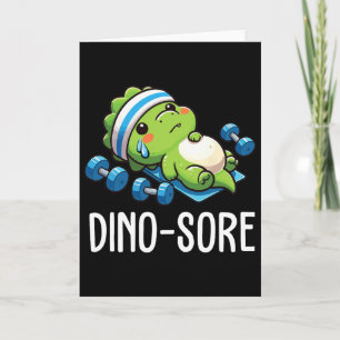 Lustiger Fitnessstudio-Workout Dinosaur Gewichte s Karte