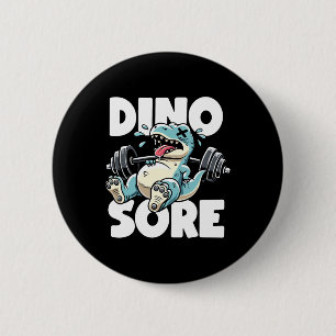 Lustiger Fitnessstudio-Workout Dinosaurier Gewicht Button