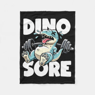 Lustiger Fitnessstudio-Workout-Dinosaurier-Gewicht Fleecedecke