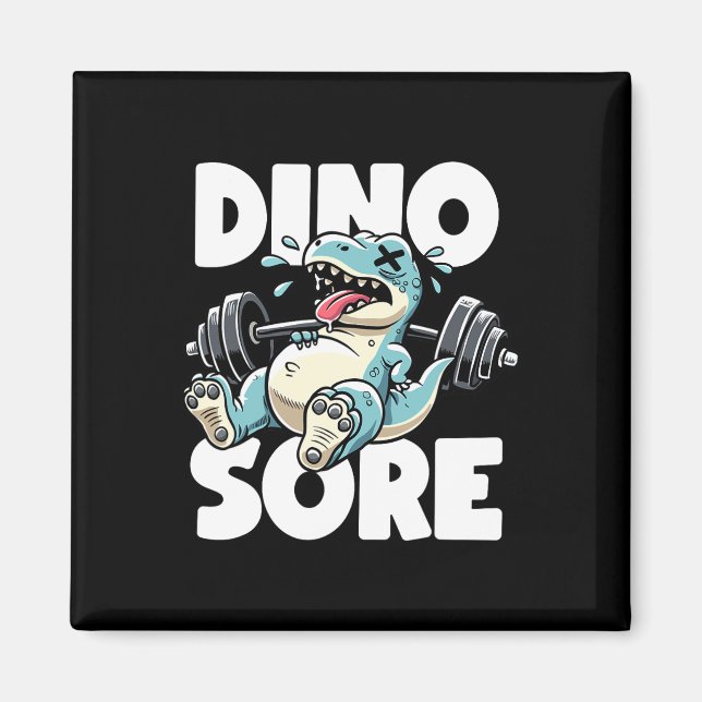 Lustiger Fitnessstudio-Workout-Dinosaurier-Gewicht Magnet (Vorne)