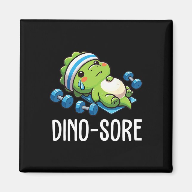 Lustiger Fitnessstudio-Workout-Dinosaurier-Gewicht Magnet (Vorne)