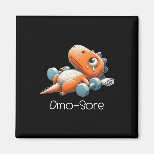 Lustiger Fitnessstudio-Workout-Dinosaurier-Gewicht Magnet (Vorne)