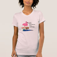 Lustiger Flamingo auf Ferien-T - Shirt