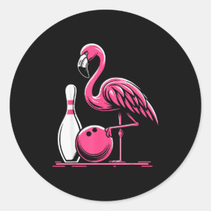 Lustiger Flamingo Bowling N Bowl Bowler Runder Aufkleber