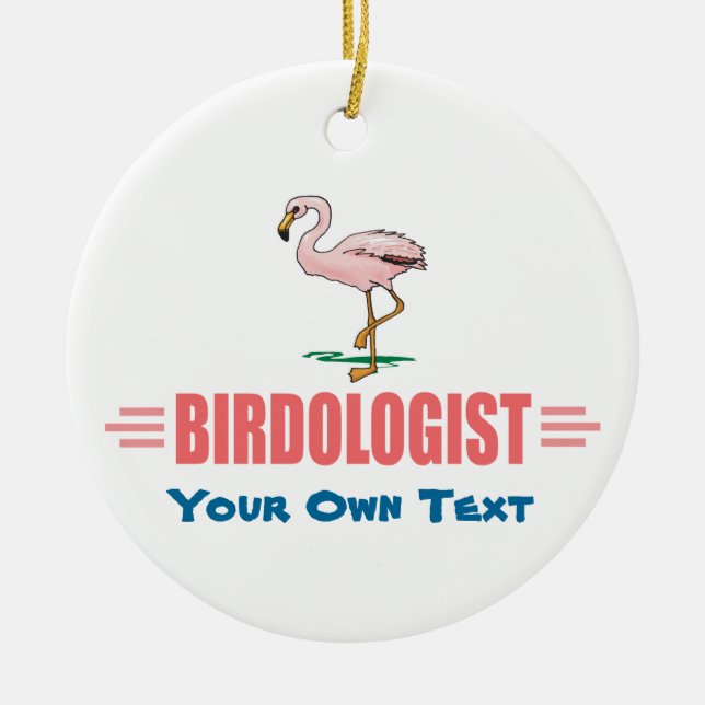 Lustiger Flamingo Keramik Ornament (Vorne)