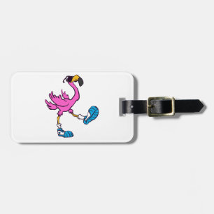Lustiger Flamingo mit Sonnenbrille Rückseitenfar Gepäckanhänger