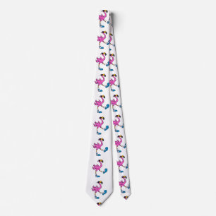 Lustiger Flamingo mit Sonnenbrille Rückseitenfar Krawatte