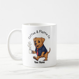 Lustiger Flat-Coated-Retriever-Geschäftsanzug-Kaff Kaffeetasse