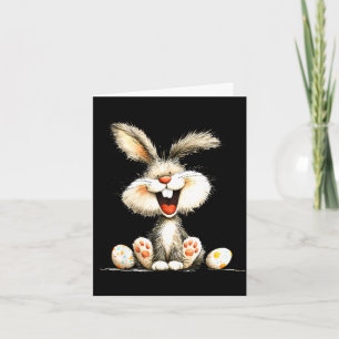 Lustiger flauschiger Hase mit wildem Fell, niedlic Karte