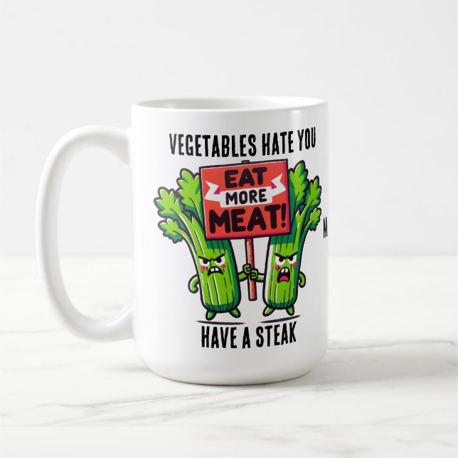 Lustiger Fleischfresser-Becher Kaffeetasse (Links)