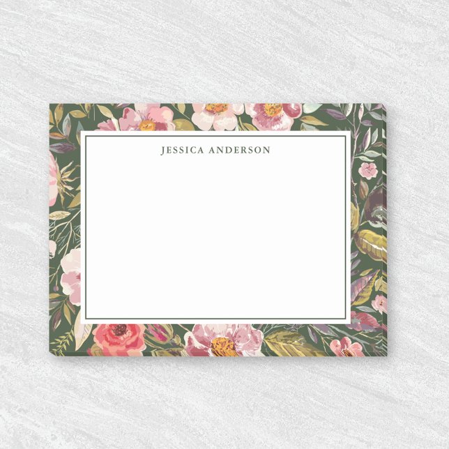 Lustiger floraler Personalisierter Name Post-it Klebezettel (Von Creator hochgeladen)