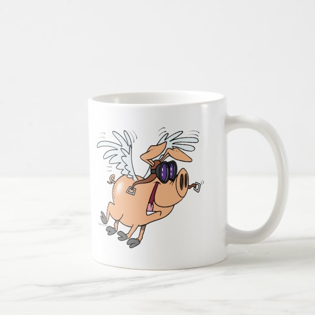 lustiger Flyer Cartoon Tasse (Rechts)