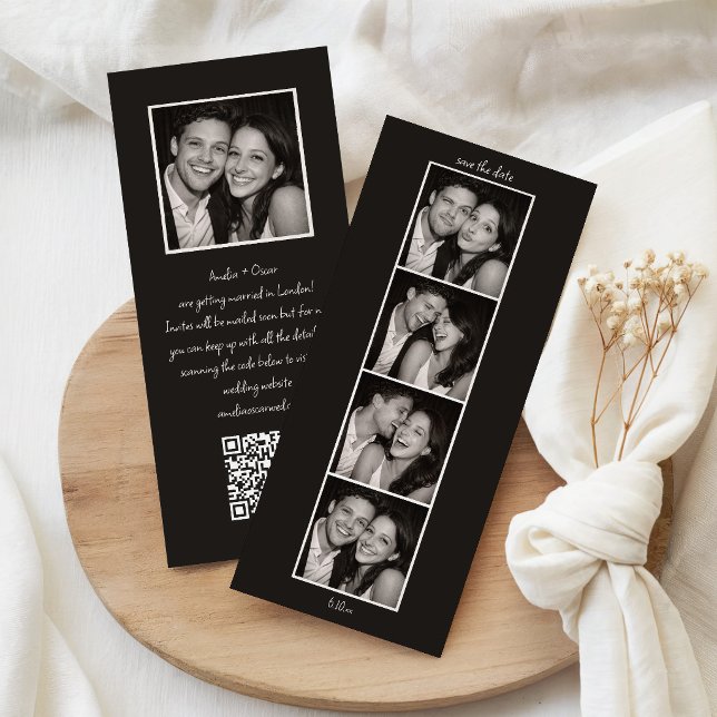 Lustiger Fotoautomaten-Hochzeits-QR-Code modern sc Save The Date (Von Creator hochgeladen)