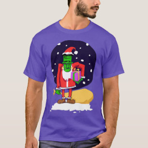 Lustiger Frankenstein trägt Weihnachtsmann-Anzug W T-Shirt
