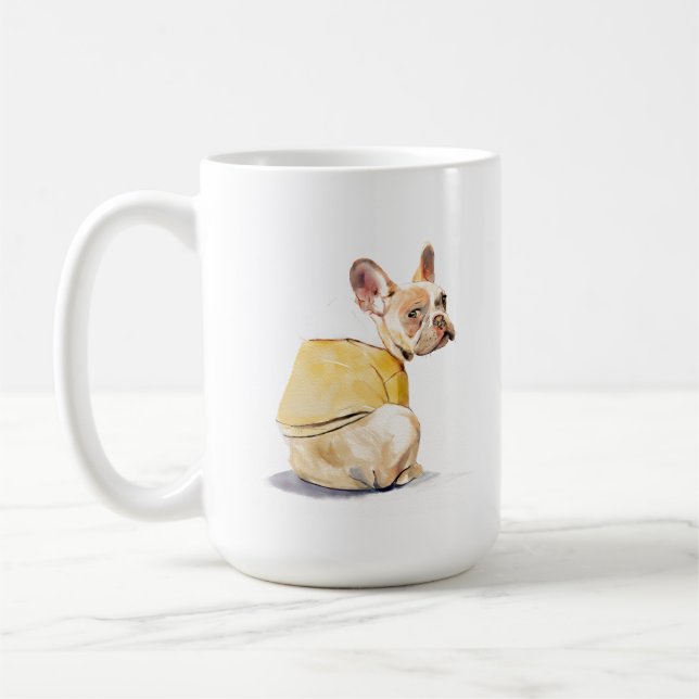 Lustiger Französische Bulldogge Becher – Frenchie  Kaffeetasse (Links)