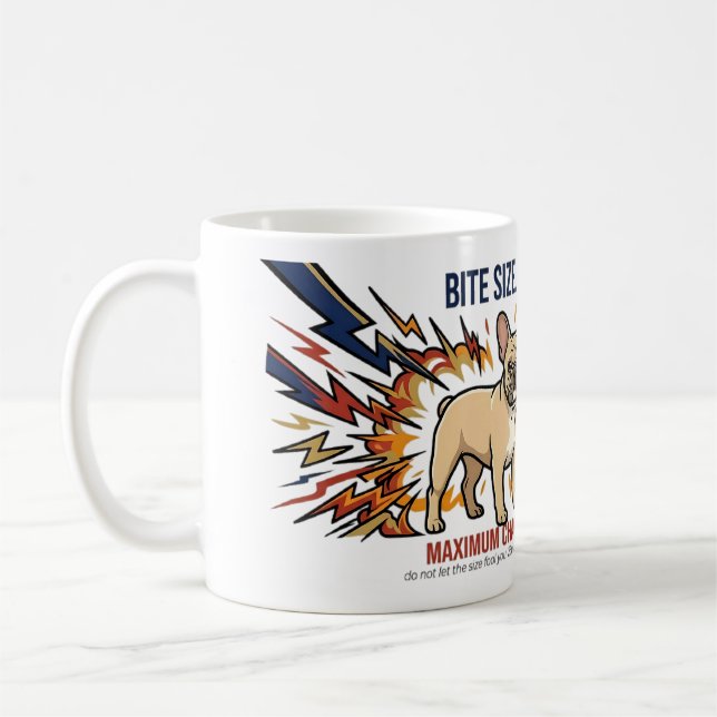 Lustiger Französische Bulldogge Biss Größe Maximal Kaffeetasse (Links)