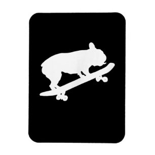 Lustiger französischer Bulldogge auf Skateboard-Ge Magnet