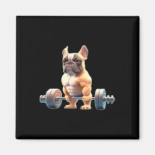 Lustiger französischer Bulldogge Bodybuilding Gym Magnet