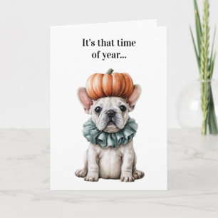 Lustiger französischer Bulldogge Halloween Feiertagskarte