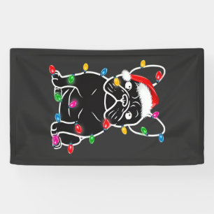 Lustiger Französischer Bulldogge Hund Baum Weihnac Banner