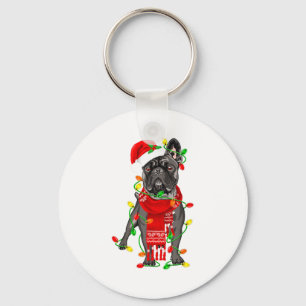 Lustiger Französischer Bulldogge Hund Baum Weihnac Schlüsselanhänger