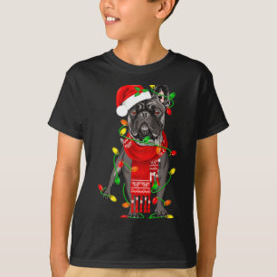 Lustiger Französischer Bulldogge Hund Baum Weihnac T-Shirt