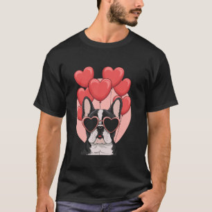 Lustiger Französischer Bulldogge Mit Herzbrille Fü T-Shirt