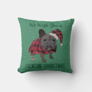 Lustiger französischer Bulldogge Weihnachten Kissen