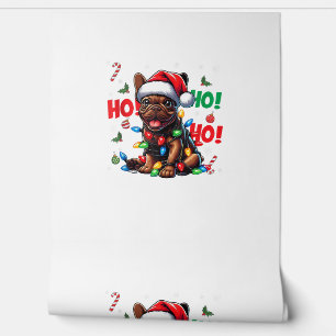 Lustiger Französischer Bulldogge Weihnachten Santa Tapete