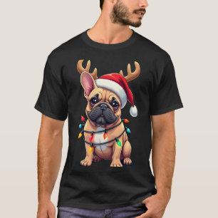 Lustiger Französischer Bulldogge Weihnachtslicht S T-Shirt