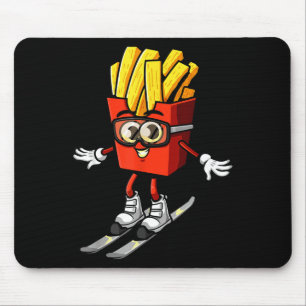 Lustiger französischer Frites-Ski Kartoffel-Pommes Mousepad