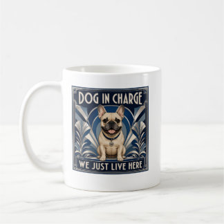 Lustiger französischer Hund führt das Haus Coffee Kaffeetasse