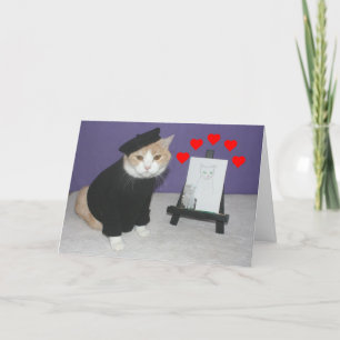 Lustiger französischer Katzen-Valentinsgruß Feiertagskarte