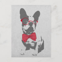 Lustiger französischer Vintage-Bulldogge