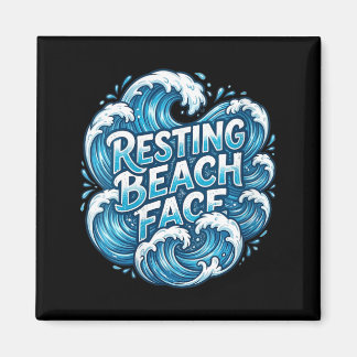 Lustiger Frauenstrand Gesicht Wellen Ozean Urlaub Magnet