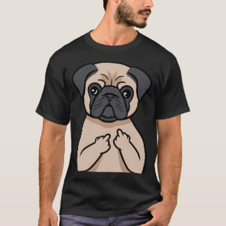 Lustiger frecher Mops Hund Tierliebe  T-Shirt
