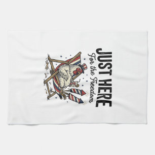 Lustiger Freiheit Hahn Vintage Patriotisches Shirt Geschirrtuch