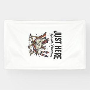 Lustiger Freiheitshahn Vintage-Patriotisches-Shirt Banner