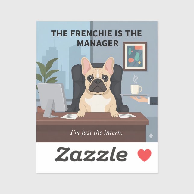 Lustiger Frenchie-Manager-Hunde-Mama-Geschenk Büro Aufkleber (Blatt)