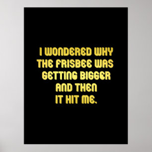 Lustiger Frisbee-Witz Poster