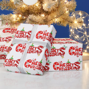 Lustiger Frohe Weihnachten Text Mit Glocken Geschenkpapier